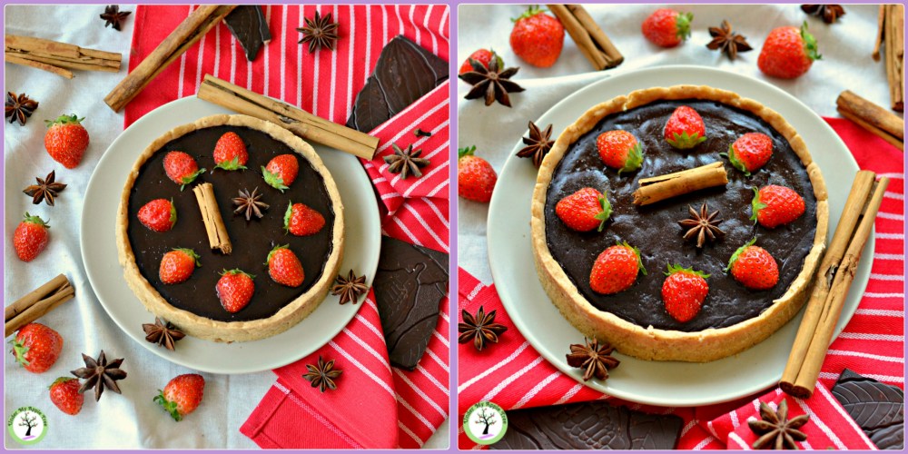 Tarte au chocolat, avec pâte à l'arôme spéculoos